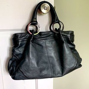 Kenneth Cole Leather Metallic Grey Bag
